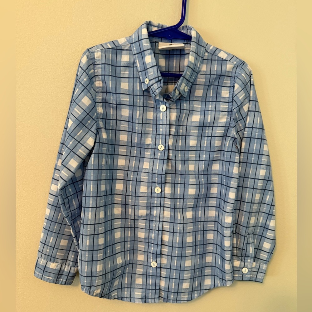 The Yellow Lamb Blue Plaid Kids Button Down Shirt